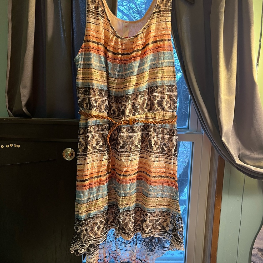No Boundaries Striped High Low Dress - Multicolor
